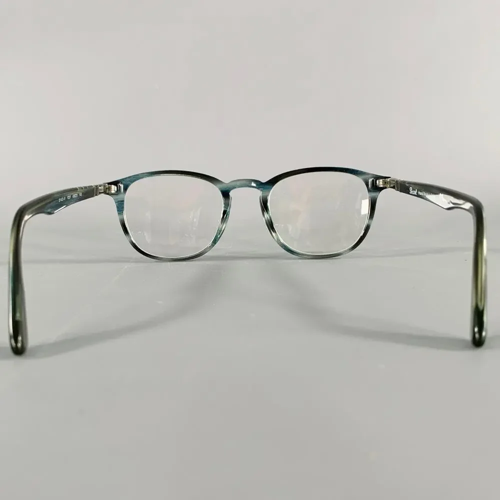 PERSOL Blue Grey Marbled Acetate Eyeglasses Frames